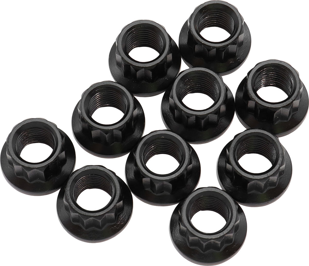 Aeroflow 12-Point Nuts, Chrome Moly Black Oxide, 10-Pack - AF34-30-0011 AF34-30-0011