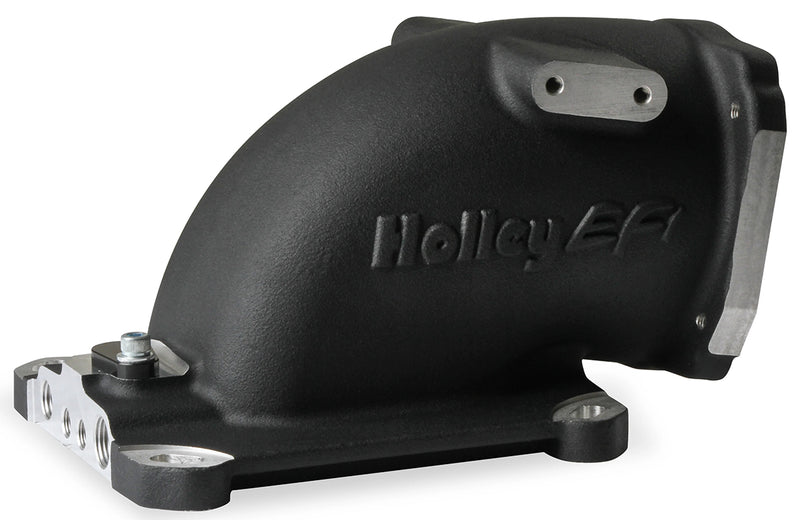 Holley EFI Throttle Body Intake Elbow - Black Suit GM LS 105mm Throttle Body with 4150 Carburettor Pattern (HO300-240BK)
