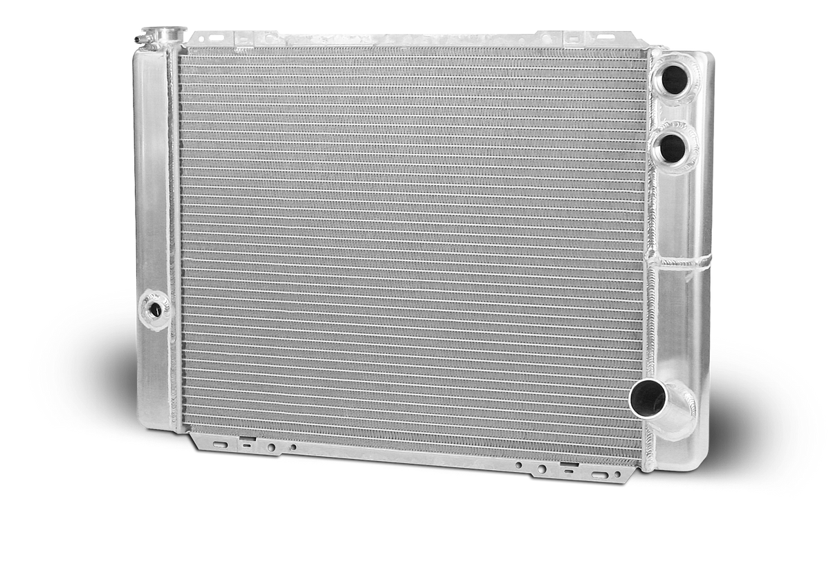 AFCO Aluminum Radiator Circle Track/Late Model 27.5 Inch Double Pass Chevy Two 16AN Inlets - 80124N 80124N