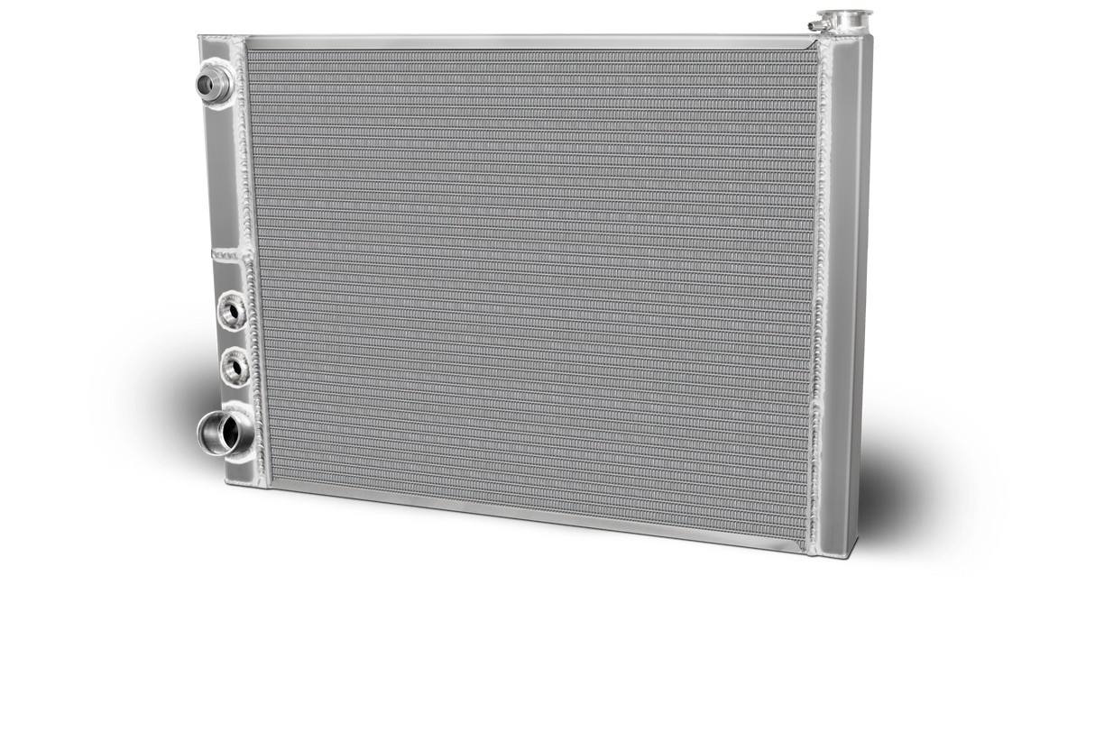 AFCO Double Pass Radiator Ford 27.5 X 19 X 1.50 Core 16 AN Male Inlet - 80185FNDP-16 80185FNDP-16