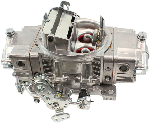 Aeroflow 600cfm 4-Barrel Double Pumper Carburettor with Mechanical Secondaries Square bore 4150 Flange, Electric Choke, Silver Finish (AF5112-1600)