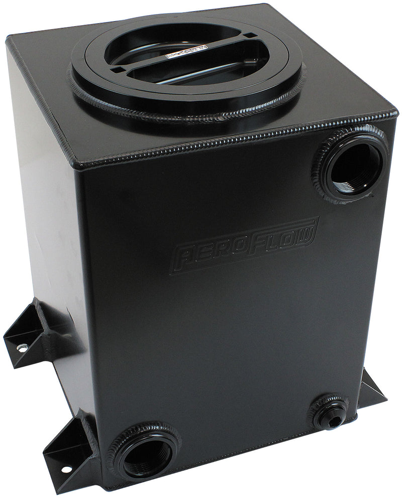 Aeroflow Universal Water / Ice Tank - Black -20 ORB Inlet/Outlet With 6" Cap (AF77-4057BLK) AF77-4057BLK