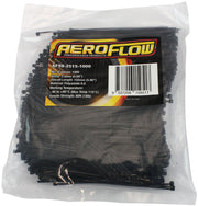 Aeroflow Standard Cable Ties 2.5mm Wide x 150mm Long - 1000 Pack Nylon 66 Material, Black Colour (AF98-2515-1000)
