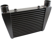 Aeroflow V-Mount Street Series Aluminium Intercooler, Black Powder Coated Finish 330 x 280 x 76mm with 2-1/2" Inlet/Outlets (AF90-1015BLK)