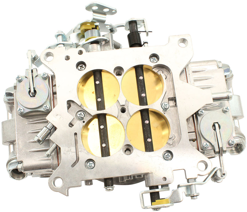 Aeroflow 850cfm 4-Barrel Double Pumper Carburettor with Mechanical Secondaries Square bore 4150 Flange, No Choke, Silver Finish (AF5112-3850)