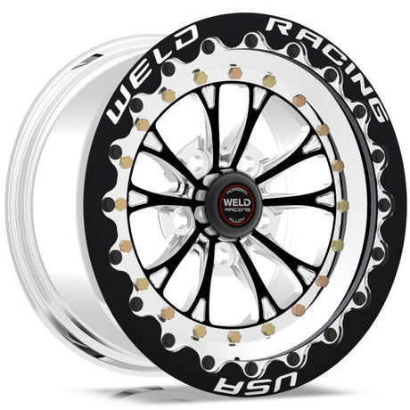 WELD RT Vitesse 15 x 8" Wheel, Polished with Black Center and Single Beadlock for M/T - WE794B58210F WE794B58210F