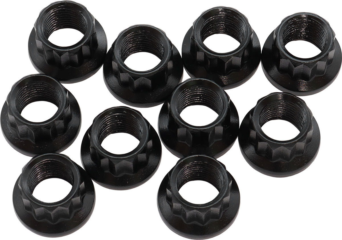 Aeroflow 12-Point Nuts, Chrome Moly Black Oxide, 10-Pack - AF34-03-0011 AF34-03-0011