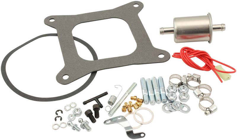 Aeroflow 570cfm 4-Barrel Street Carburettor with Vacuum Secondaries Square bore 4150 Flange, Electric Choke, Silver Finish (AF5111-1570)