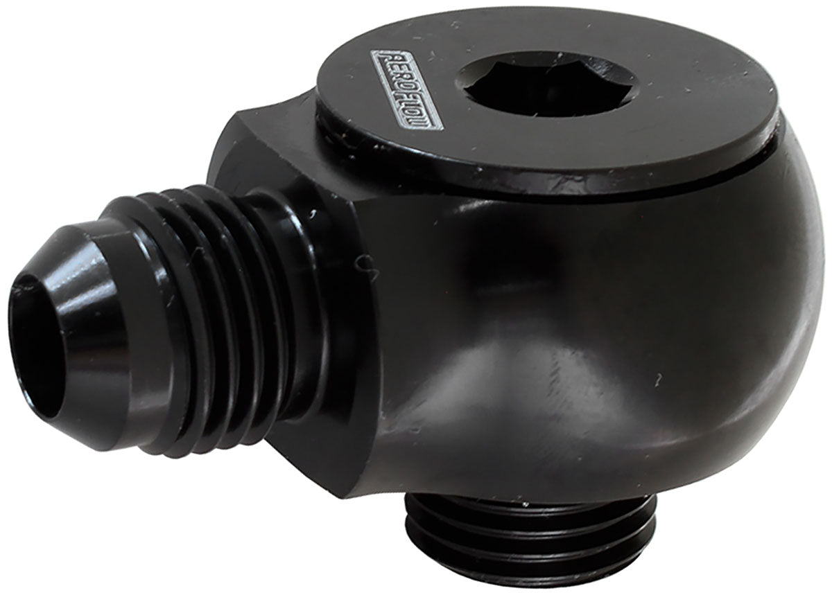 Aeroflow 90° Low Profile -12ORB to -10AN Male Adapter - AF909-10-12BLK AF909-10-12BLK