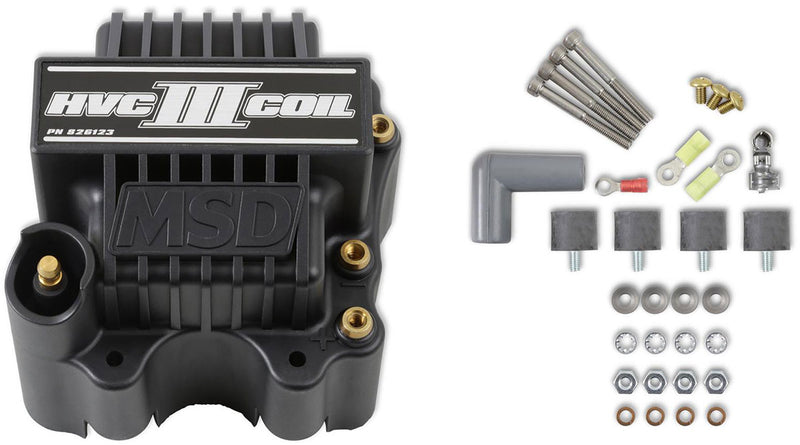 MSD Pro Power HVC III Coil, Black Suit MSD 7, 8 & PRO 600 Series Ignition Controls, 45,000 volts (MSD826123) MSD826123