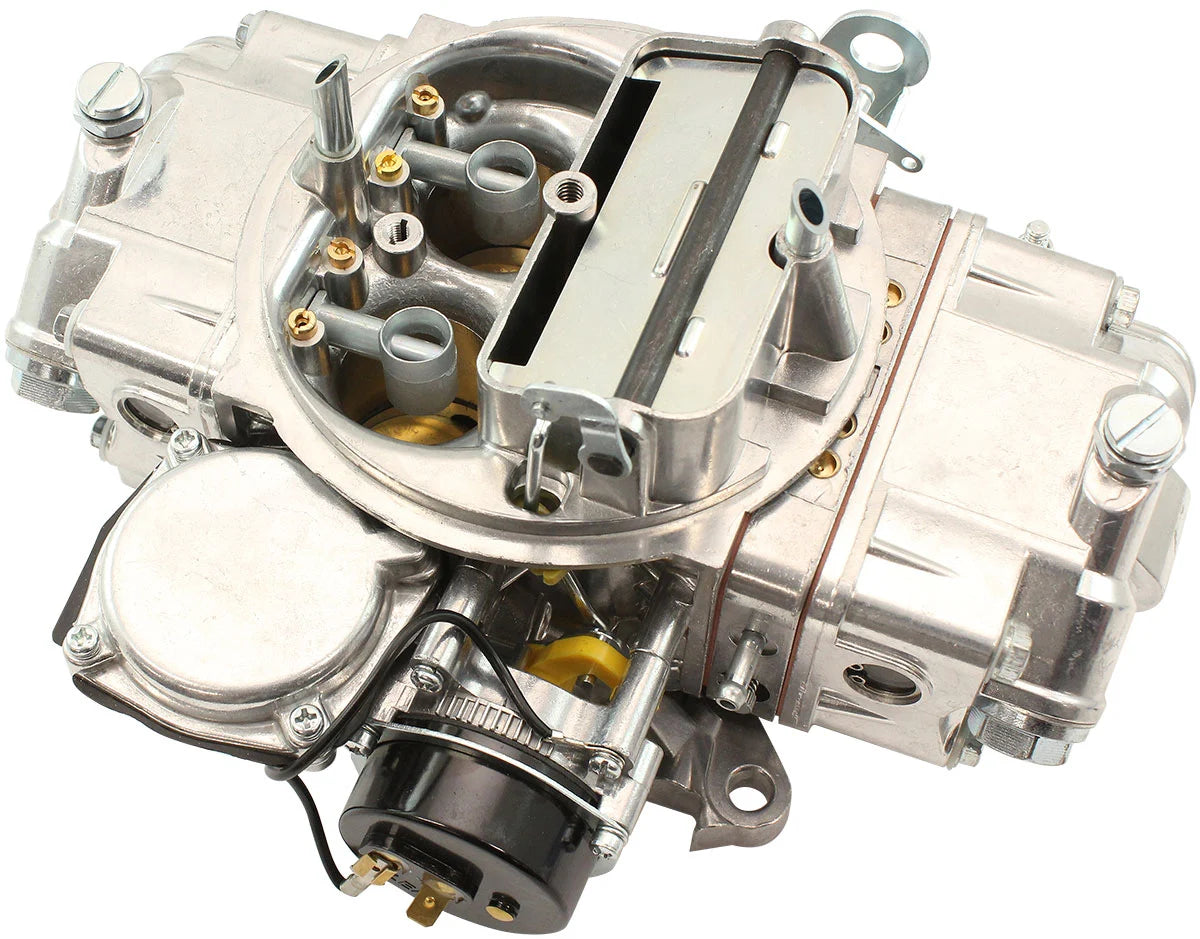 Aeroflow 750cfm 4-Barrel Street Carburettor with Vacuum Secondaries Square bore 4150 Flange, Electric Choke, Silver Finish (AF5111-1750)