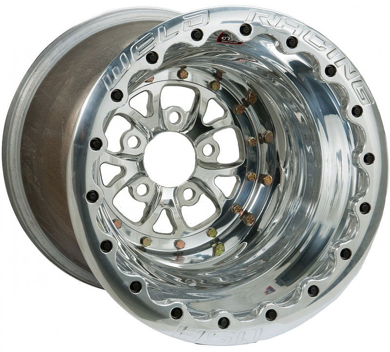 WELD V-Series 15 x 12" Wheel, Polished, Single Beadlock for M/T 5 x 4.75" Bolt Circle with 4" Backspace (WE84P512278G) WE84P512278G