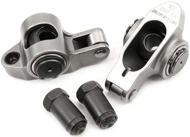 Aeroflow Small Block Ford Windsor 289-351 Stainless Steel Roller Rocker Set 7/16" Stud Mount, 1.60 Ratio, Set of 2 (AF95-1222-2) AF95-1222-2