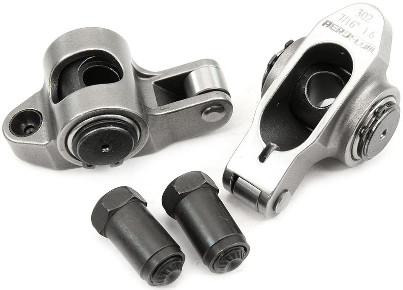 Aeroflow Small Block Ford Windsor 289-351 Stainless Steel Roller Rocker Set 7/16" Stud Mount, 1.60 Ratio, Set of 2 (AF95-1222-2) AF95-1222-2