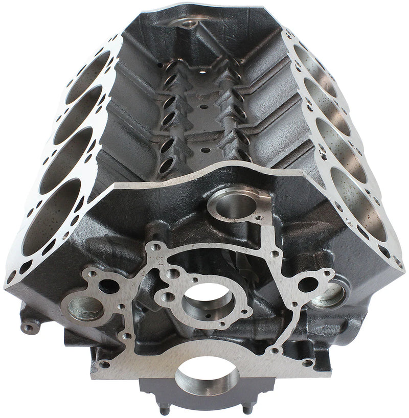 Aeroflow Cast Iron Ford 351W Engine Block, 4.000" Bore 9.500" Deck Height, 351 Cleveland Mains, 4-Bolt Billet Splayed Caps (AF96-1010)
