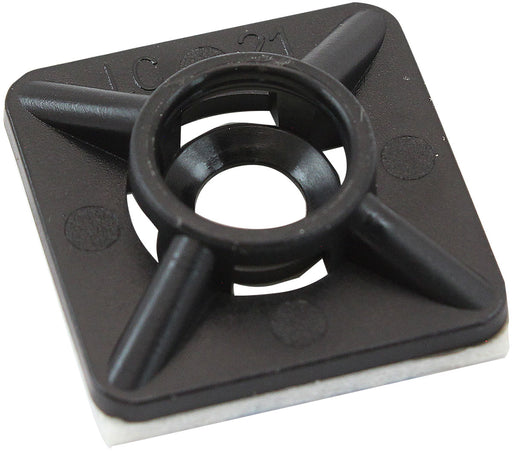 Aeroflow Cable Tie Self Adhesive Mount 19mm x 19mm - 25 Pack Nylon 66 Material, Black Colour (AF98-9997-25) AF98-9997-25