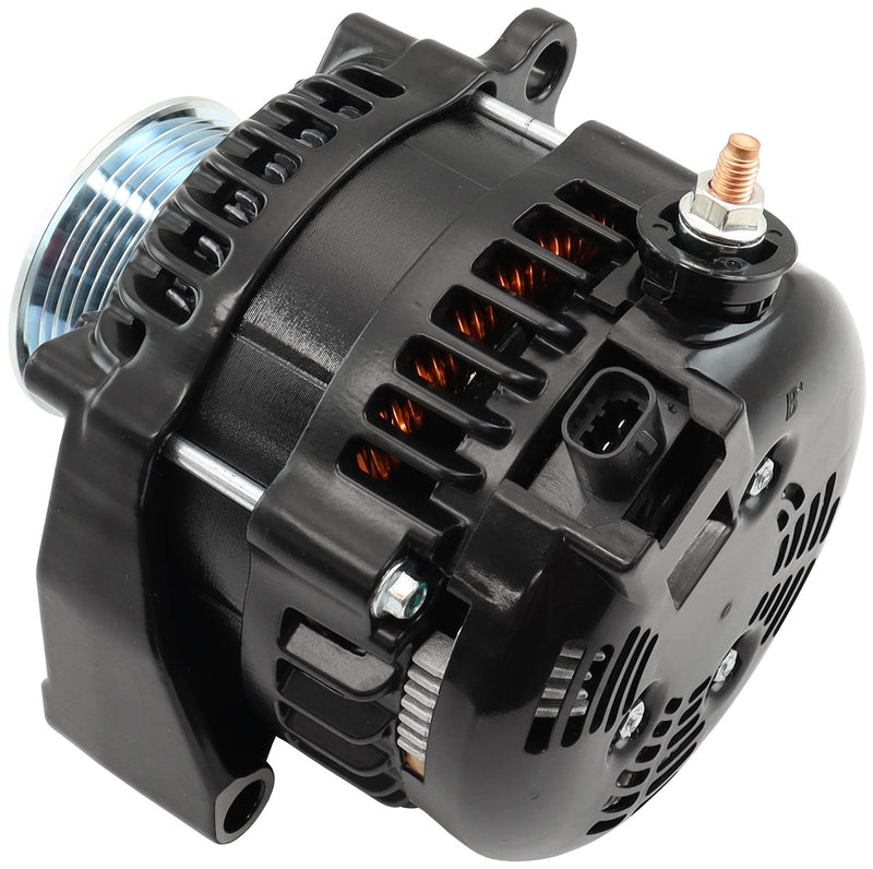 Aeroflow GM LS High Output Alternator - Black Finish 185 amp Rating (AF4274-2000)