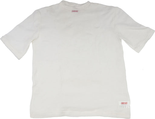 Simpson Soft Knit Nomex Underwear - 5oz Large, White Top, Short Sleeve, SFI Approved (SI20102L) SI20102L