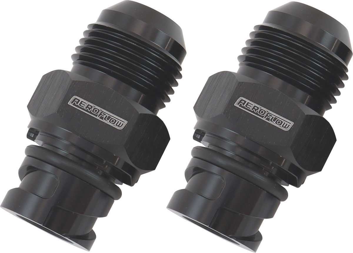 Aeroflow Ford Coyote Screw In Cover Breather Adapter - Black Finish Male -10AN, Sold Individually (AF708-10-09BLK) AF708-10-09BLK