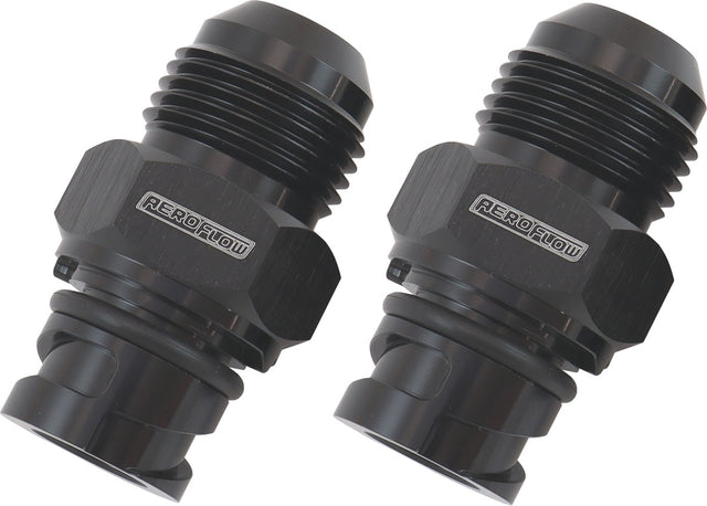 Aeroflow Ford Coyote Screw In Cover Breather Adapter - Black Finish Male -10AN, Sold Individually (AF708-10-09BLK) AF708-10-09BLK