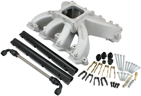 Aeroflow GM LS Rectangle Port Carburettor Hi Rise Race Single Plane EFI Intake Manifold, Natural Cast Finish - AF6050-6001 AF6050-6001