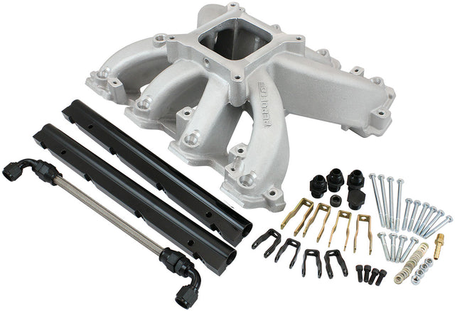 Aeroflow GM LS Rectangle Port Carburettor Hi Rise Race Single Plane EFI Intake Manifold, Natural Cast Finish - AF6050-6001 AF6050-6001