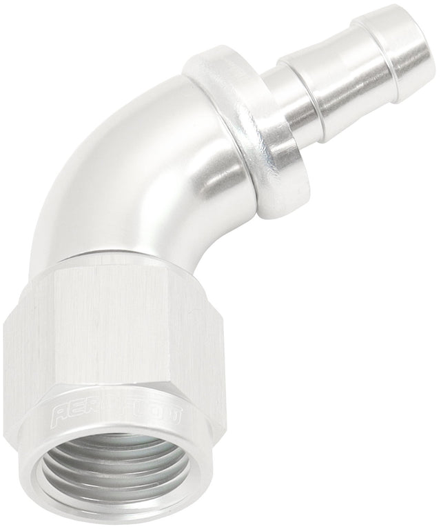Aeroflow 510 Series Full Flow Tight Radius Push Lock 60° Hose End -6AN To 5/16" (8mm) Barb - AF518-06-05S AF518-06-05S