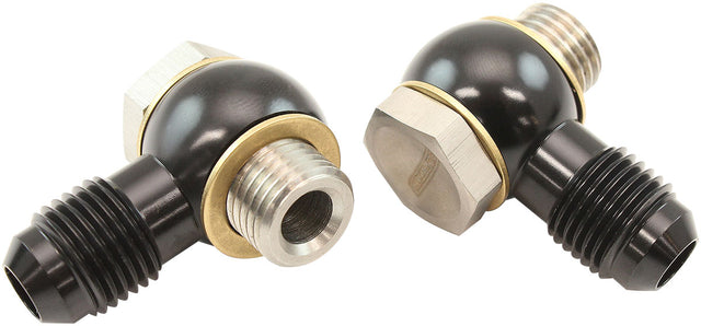 Aeroflow 1/4"-18 NPSM Stainless Steel Banjo Bolt and Aluminium -6AN Banjo - AF397-06 AF397-06