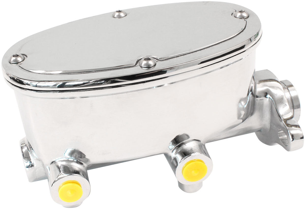 Aeroflow GM Tandem Brake Master Cylinder 1-1/8" Bore - Chrome Finish Cast Aluminium with Smooth Top Lid (AF300-161) AF300-161