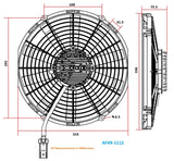 Aeroflow 12" Brushless Electric Fan with Straight Blades 2,100 CFM Rating. Non Reversable (AF49-1112)