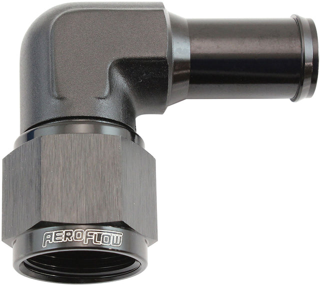 Aeroflow 90° Hose Barb 5/8" to -10AN Black Finish (AF413-10BLK) AF413-10BLK