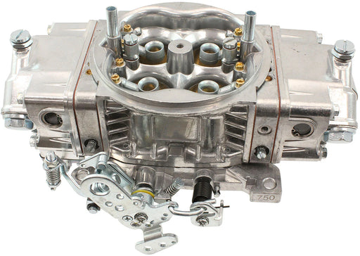 Aeroflow 750cfm 4-Barrel Double Pumper Carburettor with Mechanical Secondaries Square bore 4150 Flange, No Choke, Silver Finish (AF5112-3750) AF5112-3750