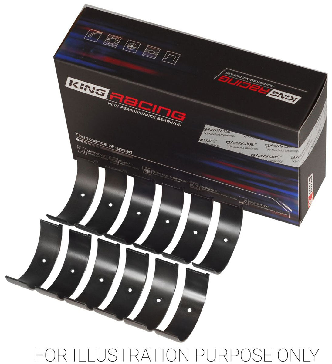 King XP Series Conrod Bearing Set, .50mm (.020") - KBCR6697XP0.5 KBCR6697XP0.5