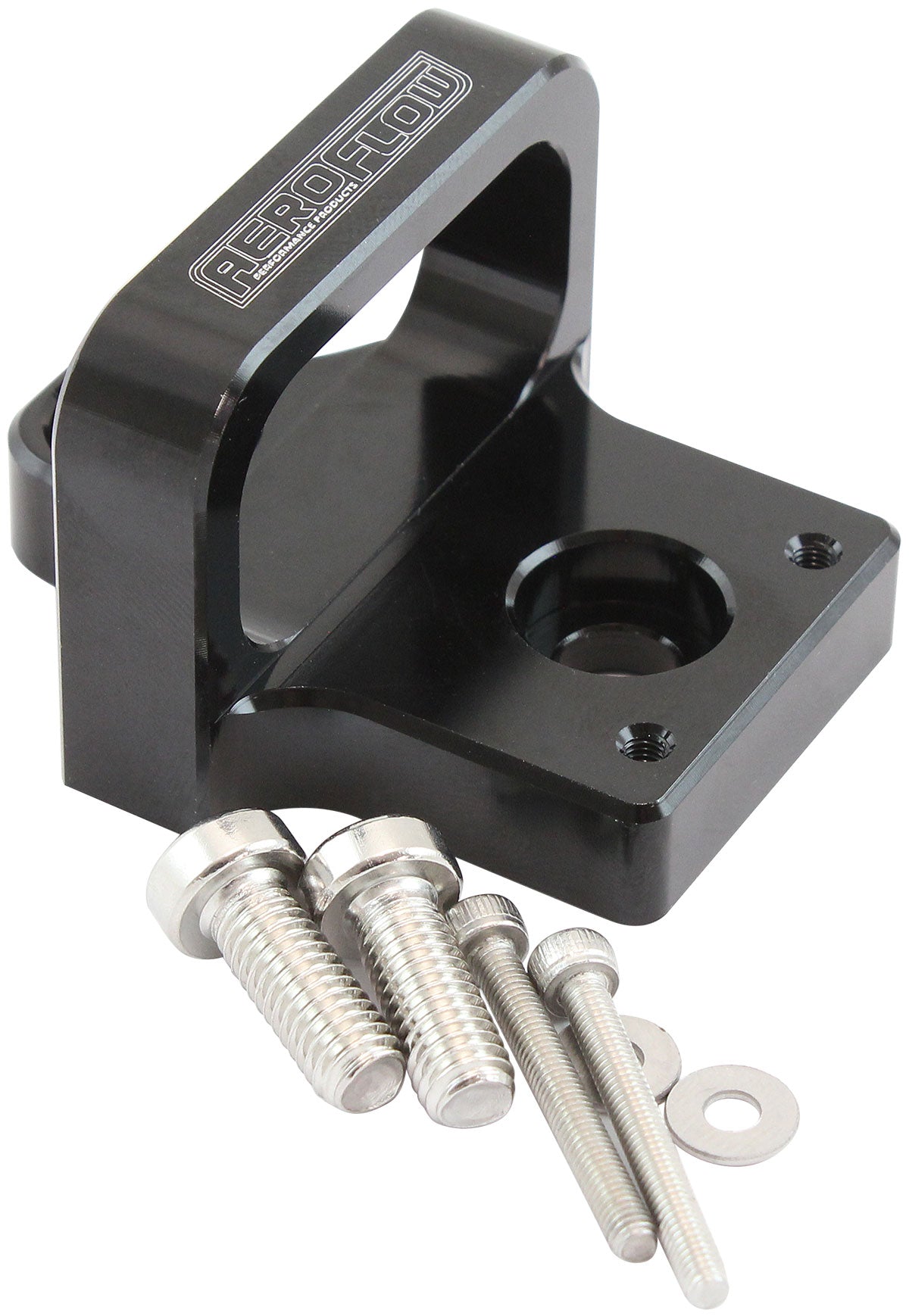 Aeroflow 3 Port Boost Solenoid Sensor Mounting Bracket Black Finish (AF64-1036) AF64-1036