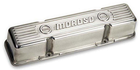 Moroso Die Cast Aluminium Valve Covers, Polished Finish with Moroso Logo Suit Small Block Chevy - MO68401 MO68401