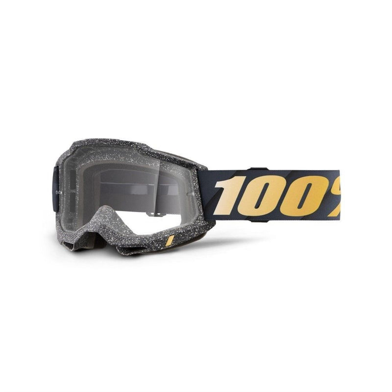 100% Strata 2 Forecast Moto Goggle Black Clear Lens