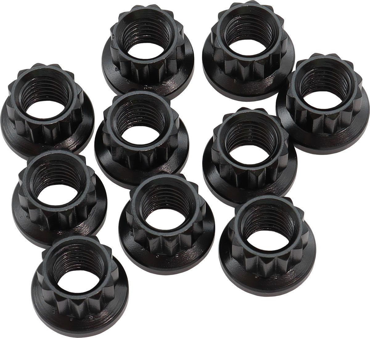 Aeroflow 12-Point Nuts, Chrome Moly Black Oxide, 10-Pack - AF34-04-0010 AF34-04-0010
