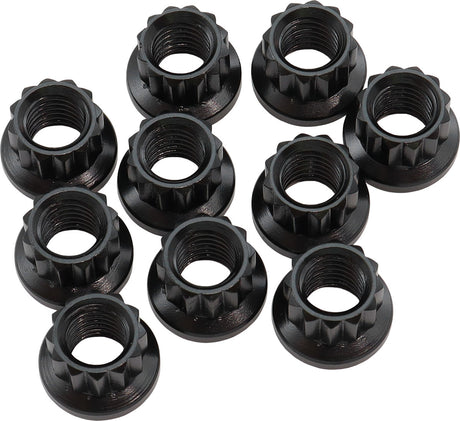 Aeroflow 12-Point Nuts, Chrome Moly Black Oxide, 10-Pack - AF34-04-0010 AF34-04-0010