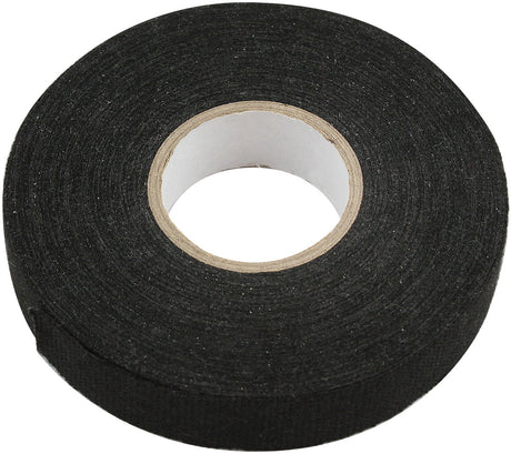 Aeroflow Fleece Tape 19mm Wide x 25 Meter Roll - Black Finish Adhesive Back Electrical Tape (AF91-2500) AF91-2500