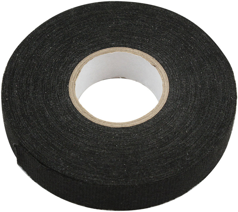Aeroflow Fleece Tape 19mm Wide x 25 Meter Roll - Black Finish Adhesive Back Electrical Tape (AF91-2500) AF91-2500