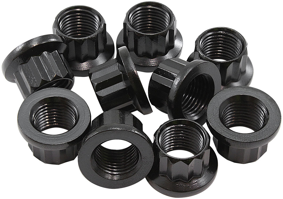 Aeroflow 12-Point Nuts, Chrome Moly Black Oxide, 10-Pack - AF34-32-0010 AF34-32-0010