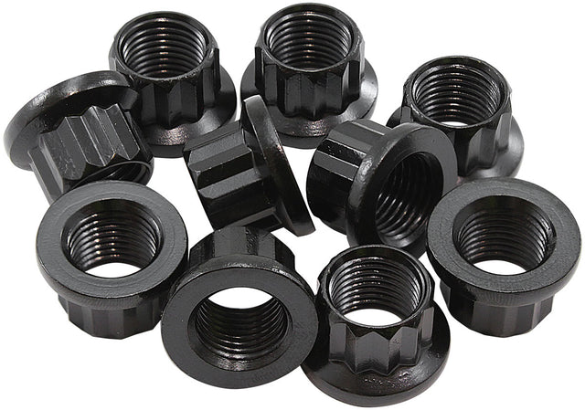 Aeroflow 12-Point Nuts, Chrome Moly Black Oxide, 10-Pack - AF34-32-0010 AF34-32-0010
