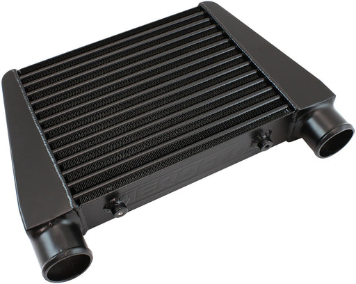 Aeroflow V-Mount Street Series Aluminium Intercooler, Black Powder Coated Finish 330 x 280 x 76mm with 2-1/2" Inlet/Outlets (AF90-1015BLK) AF90-1015BLK