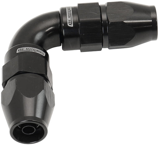Aeroflow 590 Series PTFE 90° Dual Hose Ends -4AN Black Finish. Suits 200 & 250 Series Hose (AF593-04-04DBLK) AF593-04-04DBLK