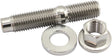 Aeroflow M10 x 1.25mm Titanium Stud, Hex Nut and Washer Kit Sold as One Stud, One Flat Washer and One 6 Point Hex Nut (AF55-2006) AF55-2006