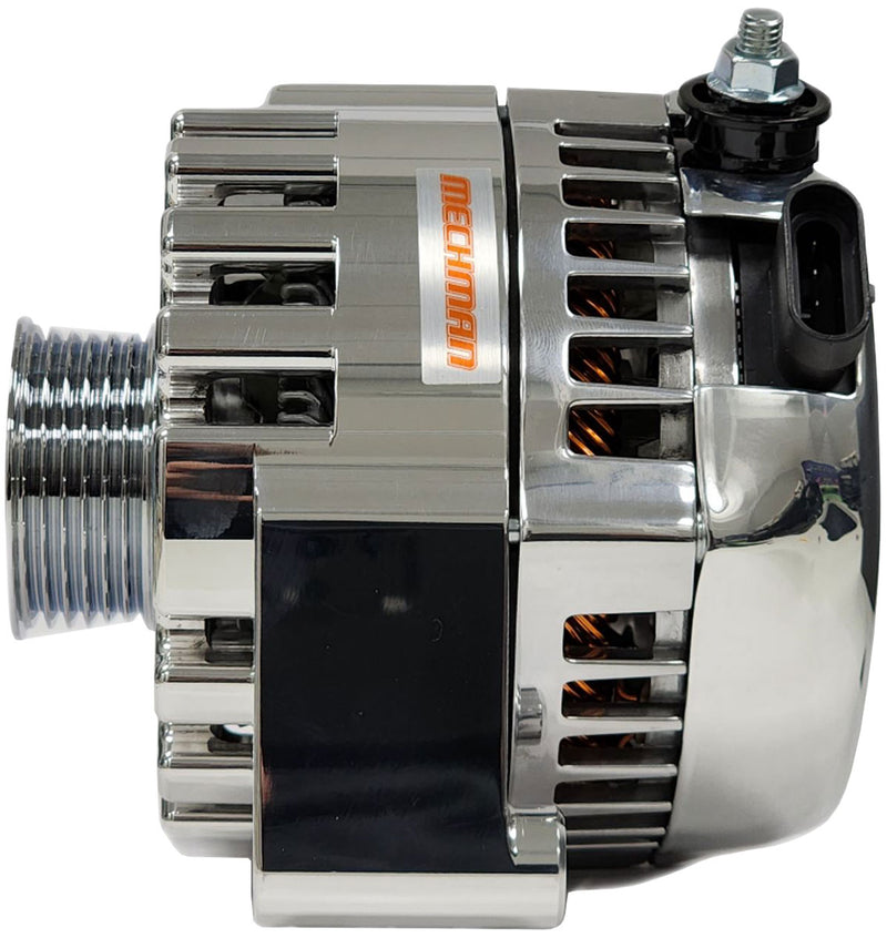 Mechman Billet S Series 170 Amp Racing Alternator, Polished Finish 6-Groove Pulley. Suit GM LS 1996-06 (MMB8206170P)