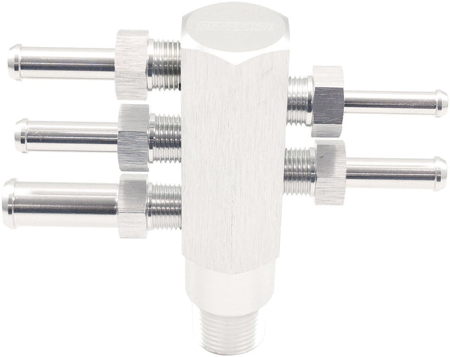 Aeroflow 3/8" NPT Aluminium Vacuum Tree - Silver Finish - AF458-06S AF458-06S