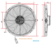 Aeroflow 16" Brushless Electric Fan with Curved Blades 3,300 CFM Rating. Non Reversable (AF49-1126)