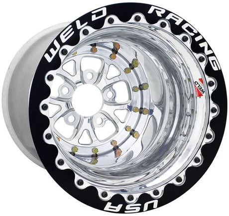 Weld V-Series 15 x 10" Wheel, Black Center, Double Beadlock for M/T - WE84B-510208MB WE84B-510208MB
