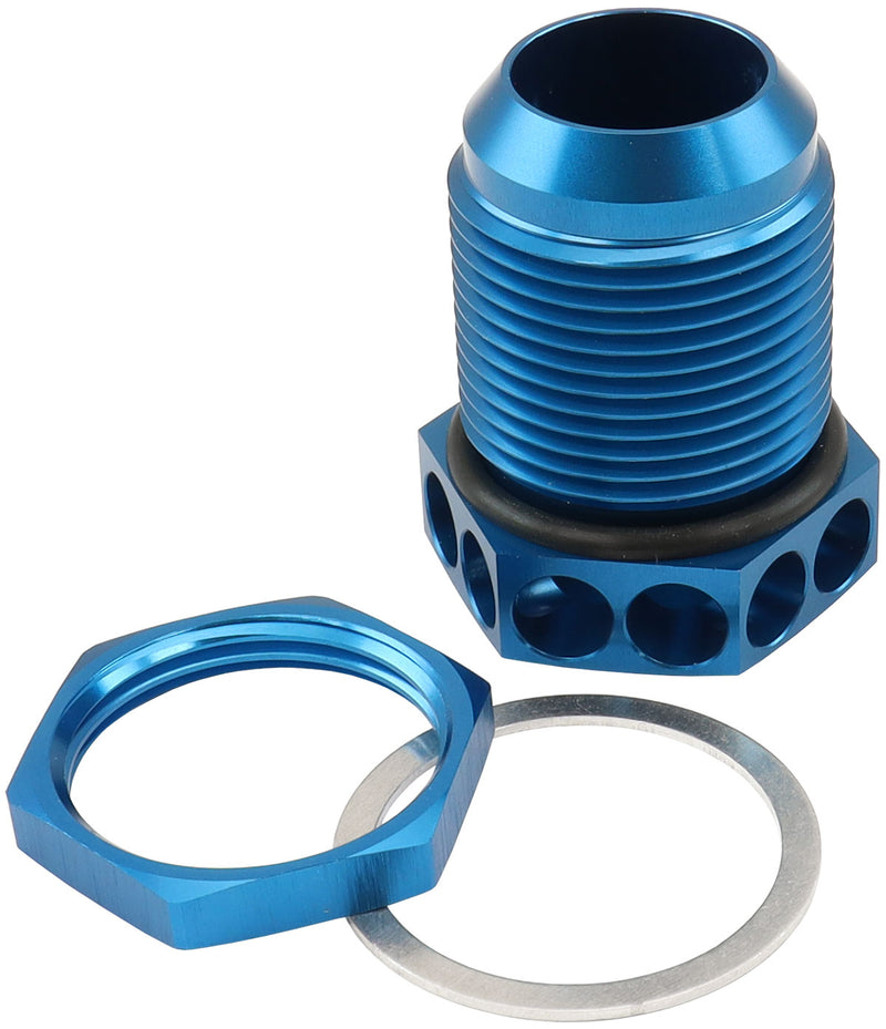 Aeroflow Bolt In Breather Bulkhead -16 Blue Finish (AF777-16)